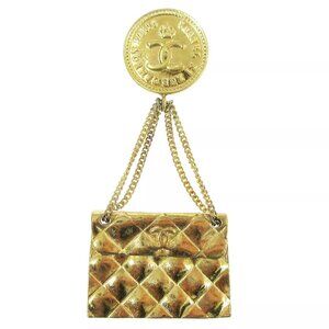 Chanel Bag Brooch Pin Gold 25 00981